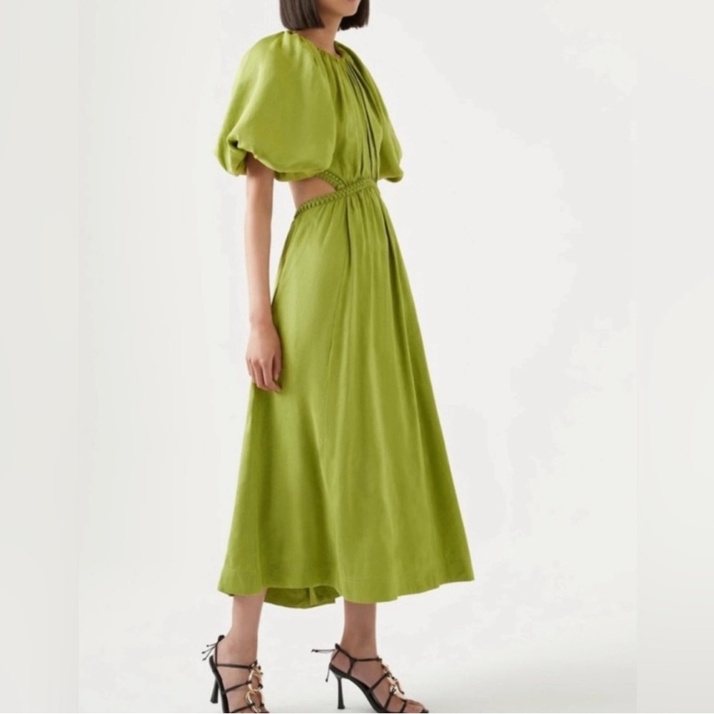 Aje Capucine Puff Sleeve midi dress